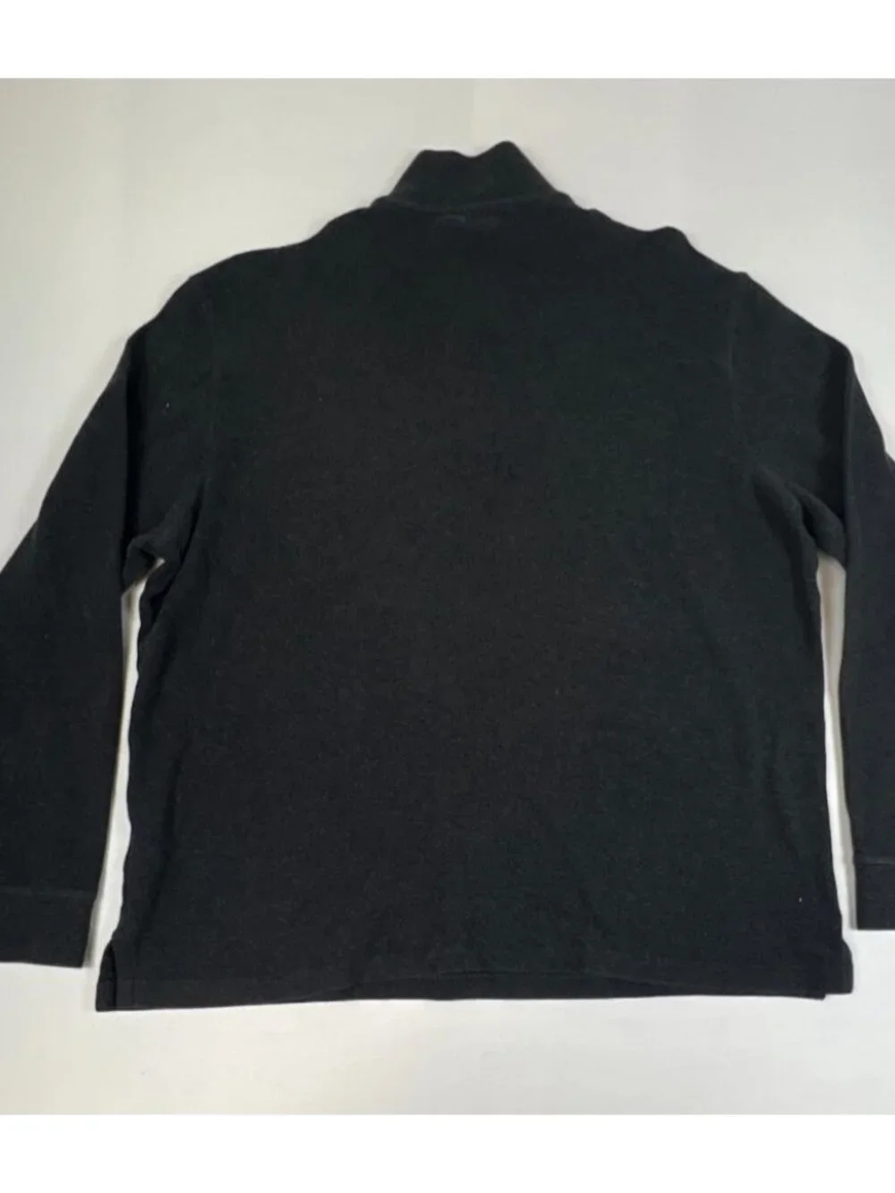 Polo Ralph Lauren Men Size L Estate Rib Half Zip Pullover Black Cotton Sweater - Picture 2 of 12